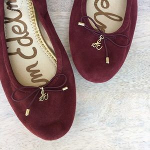 Sam Edelman Shoes - Sam Edelman | Felicia Burgundy Suede Leather Flats Sam Edelman Shoes - Sam Edelman | Felicia Burgundy Suede Leather Flats